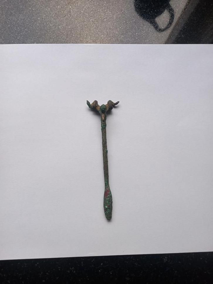 Zeldzame Romeinse haarnaald met ramskop - Beuningen, Antiek en Kunst, Antiek | Overige Antiek, Ophalen of Verzenden