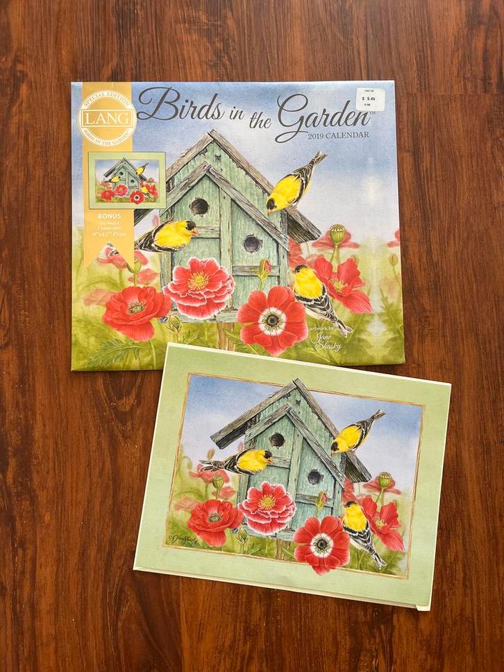 Lang Kalender Hoes + Bonus Print - Birds in the Garden, Huis en Inrichting, Woonaccessoires | Schilderijen, Tekeningen en Foto's