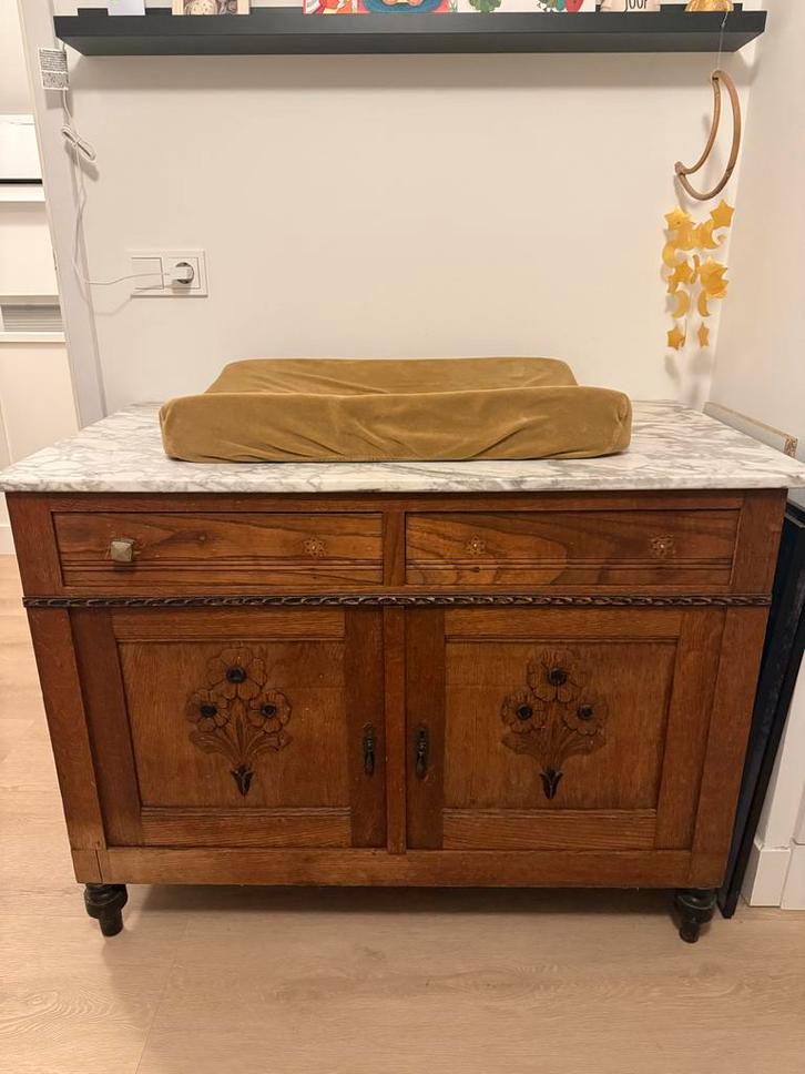 Vintage Dressoir/Commode met Marmeren Blad, Antiek en Kunst, Antiek | Meubels | Kasten, Ophalen