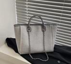 Canvas schoudertas shopper grijs, Ophalen of Verzenden, Nieuw, Grijs