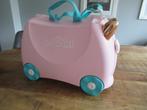 Koffer Trunki Ride on kinderkoffer roze met goud, Hard kunststof, Slot, Minder dan 50 cm, Ophalen of Verzenden