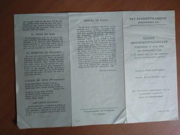 Folder Het Residentie-Orkest zomerseizoen 1942 beschikbaar voor biedingen