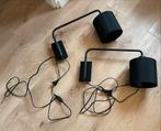 2 Zwarte Wandlampen met Schakelaar, Huis en Inrichting, Lampen | Wandlampen, Ophalen, Zo goed als nieuw, Metaal