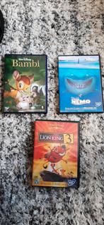 3 Kinder DVD's: Bambi, Nemo, Lion King 3, Avontuur, Alle leeftijden, Ophalen of Verzenden, Zo goed als nieuw