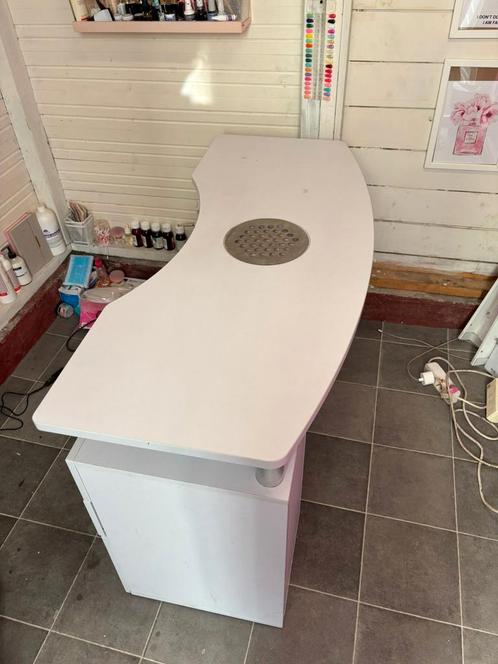 Nagelsalon Set met afzuiging + Stoel - Wit, Huis en Inrichting, Stoelen, Gebruikt, Eén, Kunststof, Metaal, Wit, Ophalen