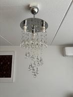 Elegante hanglamp met kristallen, Ophalen of Verzenden, Zo goed als nieuw, Glas