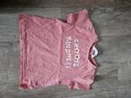 roze t-shirt met witte opdruk maat 122/128, Gebruikt, Meisje, H&M, Ophalen of Verzenden