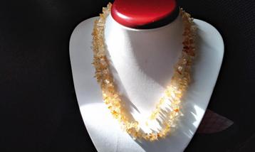 Schitterende Ketting dubbel Citrien Natuurstenen Collier  beschikbaar voor biedingen