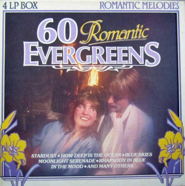 4LPbox The Hollywood Cin. Orch.–60 Romantic Evergreens 1981, Cd's en Dvd's, Vinyl | Pop, Gebruikt, 1980 tot 2000, 12 inch, Ophalen of Verzenden