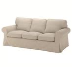 Ikea Ektorp 3-zits bank + hocker - Licht Beige, Ophalen, Driepersoons, Zo goed als nieuw, Rechte bank