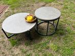 Set van twee lage ronde tuintafels, Tuin en Terras, Tuintafels, Ophalen, Zo goed als nieuw, Rond, Overige materialen
