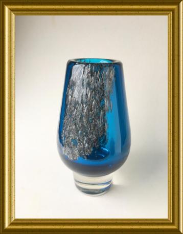 Vintage design vaas, blauw met bubbels: Heinrich Löffelhardt beschikbaar voor biedingen