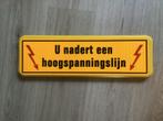 Waarschuwingsbord “U nadert hoogspanningslijn” geen emaille, Ophalen of Verzenden, Zo goed als nieuw, Reclamebord