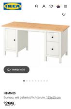 Hemnes Bureau Ikea met wit bovenblad, inclusief bureaustoel, Ophalen of Verzenden, Zo goed als nieuw