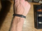 RVS Armband met zwarte accenten, merk MAX, Ophalen of Verzenden, Zo goed als nieuw, Zilver, Staal