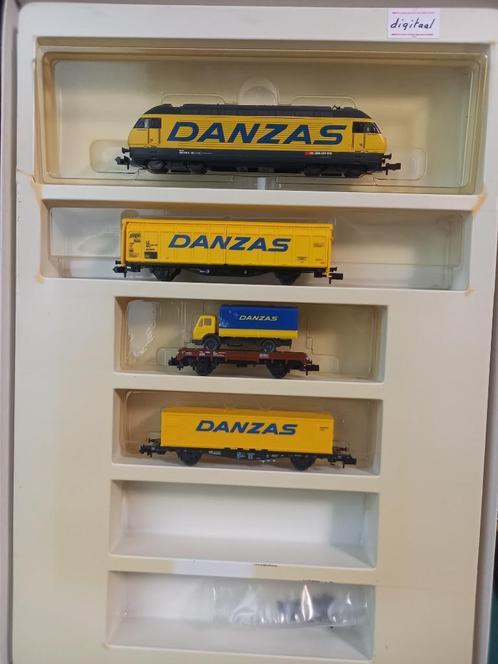 Minitrix 11411 Set SBB Danzas Re460 digitaal, Hobby en Vrije tijd, Modeltreinen | N-Spoor, Zo goed als nieuw, Treinset, Gelijkstroom