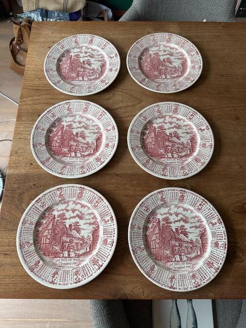 Vintage Ironstone Borden (6 Stuks), Huis en Inrichting, Keuken | Servies, Zo goed als nieuw, Bord(en), Overige stijlen, Aardewerk