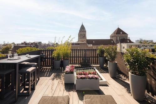 Aluminium Barset - hoge tuintafel met 4 krukken (bartafel), Tuin en Terras, Tuinsets en Loungesets, Zo goed als nieuw, Tuinset