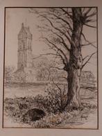Gezicht op Goutum Friesland, door J. Mast (?), Ophalen of Verzenden