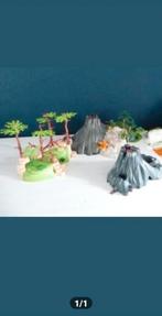 2 Playmobil vulkanen, dinosaurusje, dinosauruseieren, eiland, Ophalen of Verzenden, Gebruikt