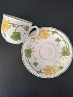 Villeroy & Boch Geranium Theekopje + Extra Schotel, Ophalen of Verzenden, Zo goed als nieuw, Overige stijlen, Kop(pen) en/of Schotel(s)