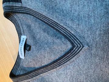 Dunne italiaanse trui v neck wol cashmere xl l grijs beschikbaar voor biedingen