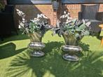 2 grote aluminium vazen voor binnen of buiten 50 hoog 38 bre, Tuin en Terras, Tuinvazen, Ophalen of Verzenden, Zo goed als nieuw