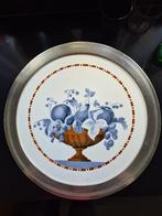 Antiek Taartplateau met Fruitdecoratie, Ophalen of Verzenden