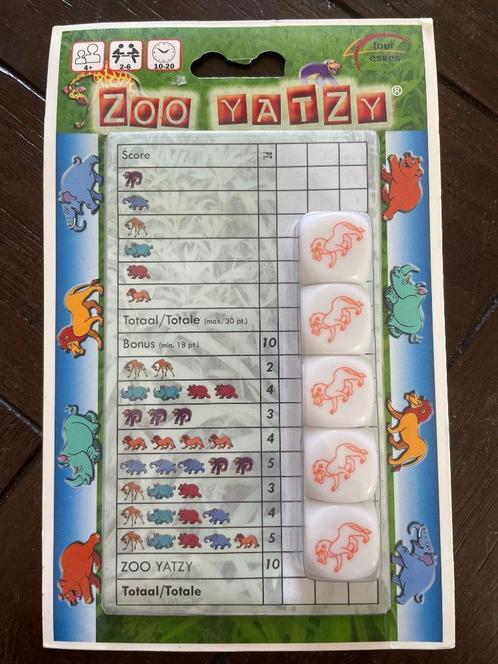 Zoo Yatzy – dobbelspel met dieren, Hobby en Vrije tijd, Gezelschapsspellen | Bordspellen, Nieuw, Een of twee spelers, Drie of vier spelers