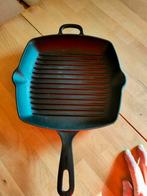 Gietijzeren Koekenpan / Grillpan, Huis en Inrichting, Keuken | Potten en Pannen, Gebruikt, Gietijzer, Ophalen of Verzenden, Keramische plaat