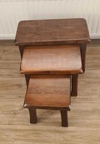 Minisetje donker eiken, Huis en Inrichting, Tafels | Bijzettafels, Ophalen, Rechthoekig, Minder dan 55 cm, 60 cm of meer