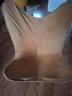 Cognac Suede Vlinderstoel - Prima Staat, Zo goed als nieuw, Minder dan 100 cm, 25 tot 50 cm, 50 tot 100 cm