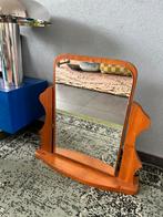 Vintage grenen make up spiegel, Antiek en Kunst, Ophalen of Verzenden, Rond, Minder dan 50 cm