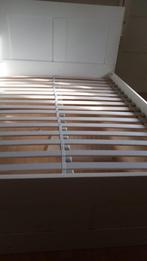 bed 140 bij 200, Ophalen, Wit, Tweepersoons, 140 cm