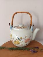 Theepot bloem/ rotan, Ophalen of Verzenden