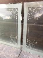 12 stuks geëtst glas uit oud herenhuis, Ophalen, Minder dan 80 cm, Minder dan 80 cm, Zo goed als nieuw