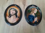 2 geborduurde schilderijen van Christus en Maria, Ophalen