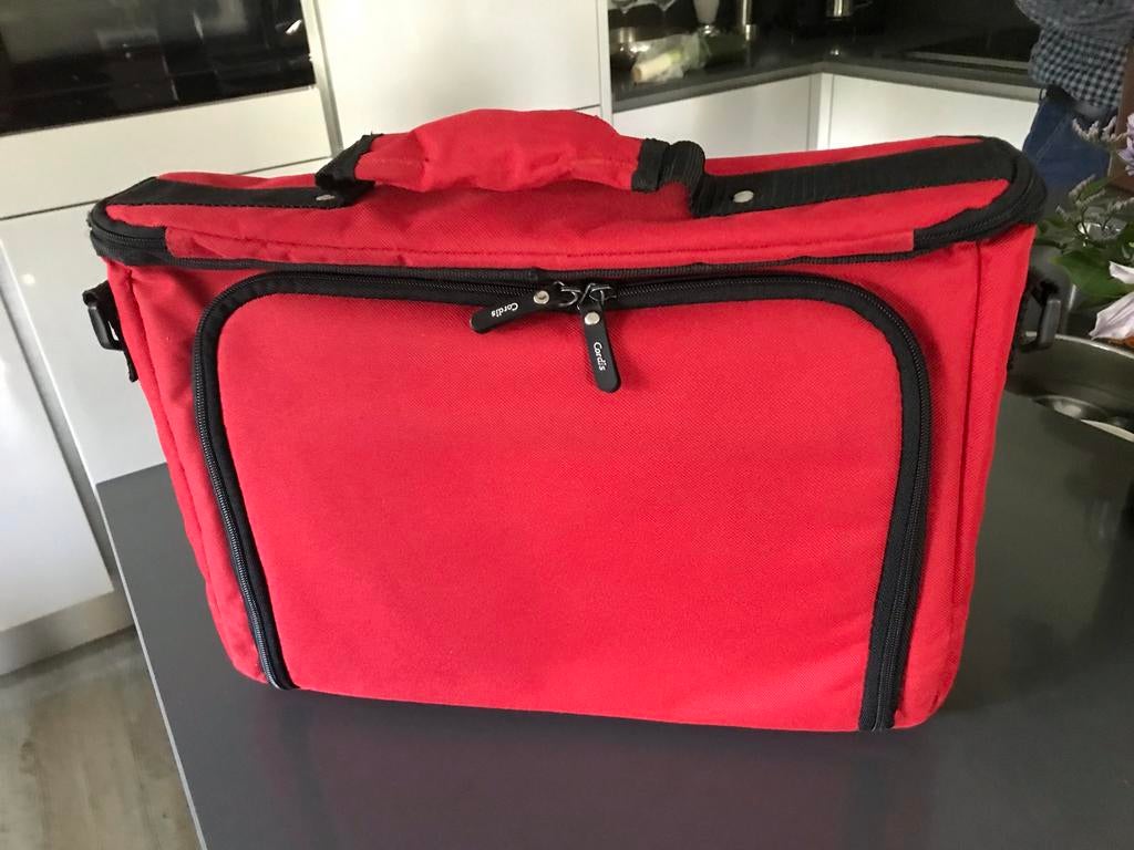 Mooie rode laptop tas met veel vakken., 30 cm of meer, Zwart, Minder dan 35 cm, Ophalen of Verzenden