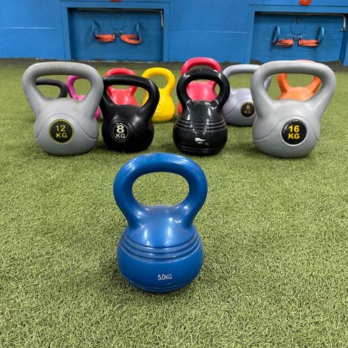 Kettlebell - Kettle Bell - PVC - 5 kg (158), Sport en Fitness, Fitnessmaterialen, Gebruikt, Kettlebell, Armen, Benen, Borst, Buik