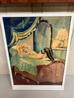 Schilderij 2x vrouw naakt op bed van Dongen, Antiek en Kunst, Kunst | Schilderijen | Modern, Ophalen of Verzenden