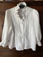 Witte blouse bloes klederdracht; 46; Original Alpen Trachten, Ophalen of Verzenden, Zo goed als nieuw, Wit, Blouse of Tuniek