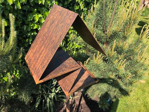 Vogel voederhuis CorTen staal modern design, Tuin en Terras, Vogelhuisjes en Vogelbaden, Nieuw, Ophalen