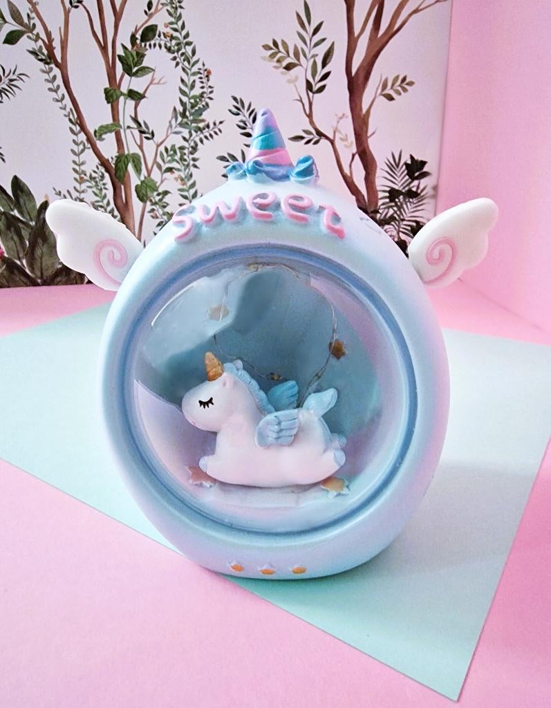 Lampje met eenhoorn figuurtje – €7,- per stuk, Ophalen of Verzenden, Nieuw, Glas, Minder dan 50 cm