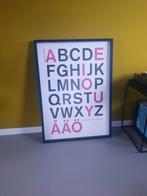Vintage Ikea Olunda lijst alfabet poster Anna Larsson, Ophalen, Minder dan 50 cm, Zo goed als nieuw, Foto of Poster