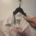 Wit overhemd met print, Ophalen of Verzenden, Gebruikt, Overige materialen, Volwassenen