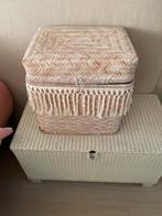 Ibiza Stijl Mand met Deksel, Huis en Inrichting, Ophalen of Verzenden, Gebruikt, Overige materialen, Minder dan 50 cm