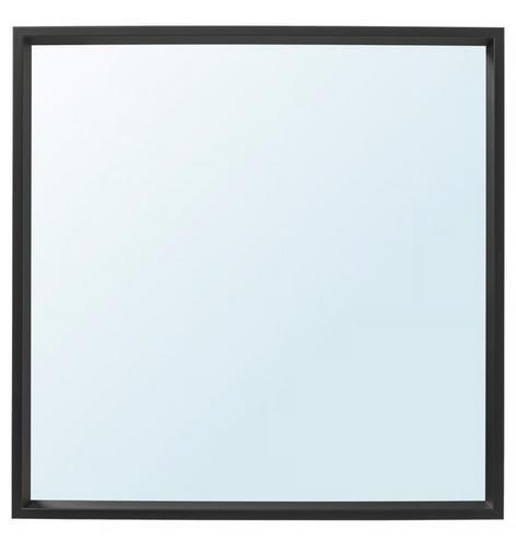 Ikea Nissedal spiegel 65x65cm zwart, Huis en Inrichting, Woonaccessoires | Spiegels, Zo goed als nieuw, Minder dan 50 cm, Minder dan 100 cm