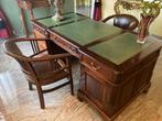 Oude bureaustoel zwaar hout zeer mooie staat handmade, Antiek en Kunst, Ophalen