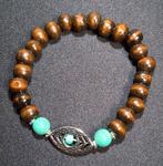 boho style houten kralen armband, Sieraden, Tassen en Uiterlijk, Armbanden, Bruin, Nieuw, Ophalen of Verzenden, Met bedels of kralen