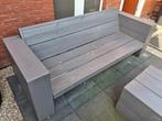 Tuinbank en hockers van steigerhout, Ophalen, Zo goed als nieuw, Hout
